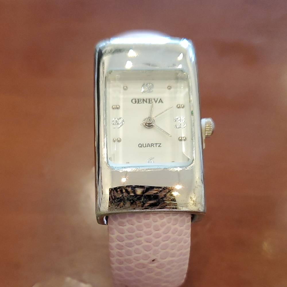 Geneva Pink & Silvertone Watch